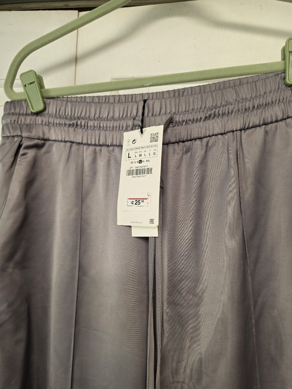 Zara Women's Wide Leg Bohemian Trousers Pants Gray Size L - Picture 3 of 7